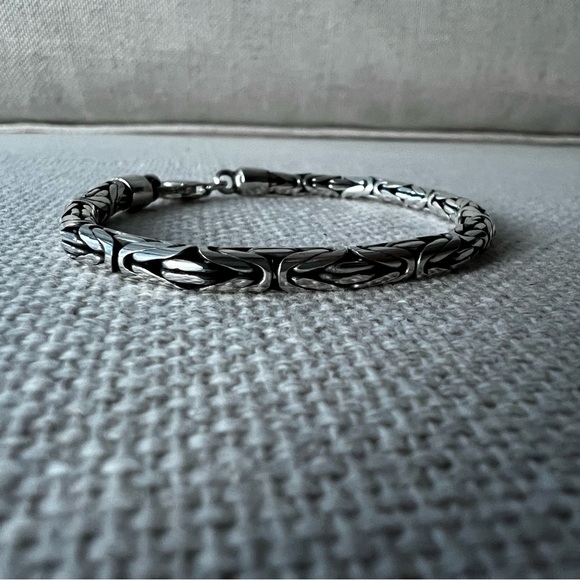 Sterling Silver Byzantine Braided Rope Bracelet - Picture 5 of 10